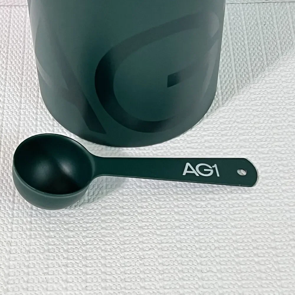 AG1 Athletic Greens Stainless Steel Canister 1TBSP Scoop Green Empty Container